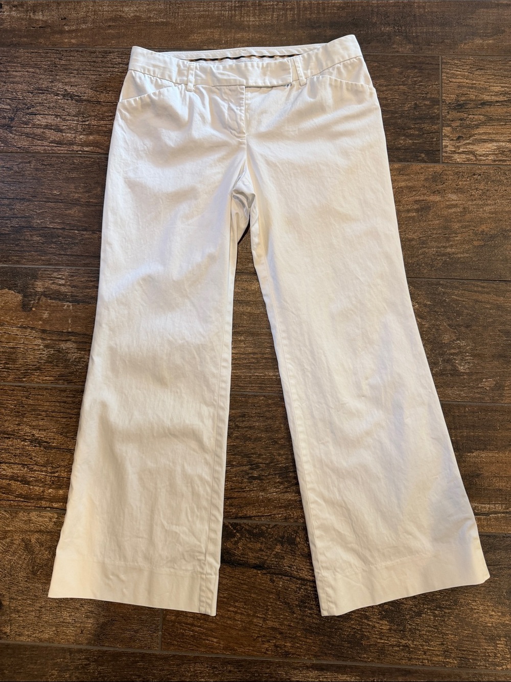 Express Editor White Wide-Leg Pants with Clean Hem